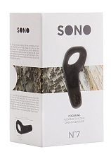 Эрекционное кольцо Sono №7 с отростком для стимуляции клитора, черное