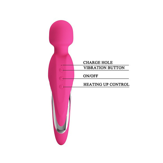 Вибромассажер PrettyLove Antony Heating среднего размера, розовый