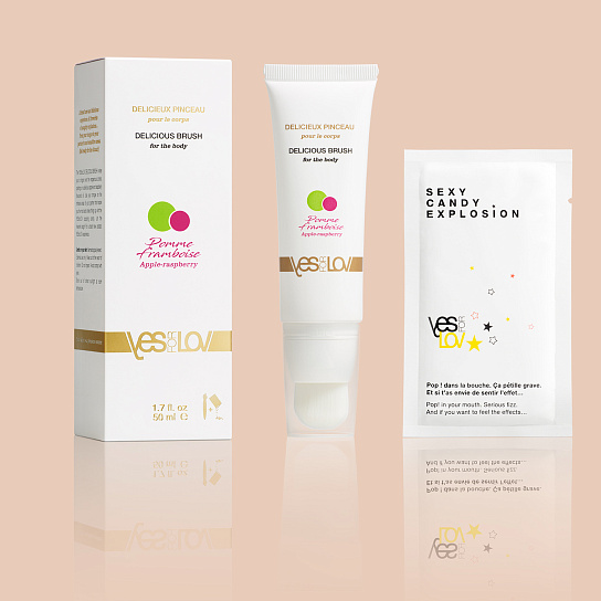 Массажное масло DELICIOUS BRUSH - APPLE RASPBERRY, 50 мл