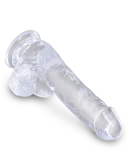 Прозрачный фаллоимитатор с мошонкой King Cock Clear 6 Cock 12,7 см Прозрачный фаллоимитатор с мошонкой King Cock Clear 6 Cock 12,7 см