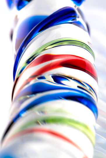 Фаллос GLASS с крупной головкой и уникальным рельефом, 17 см