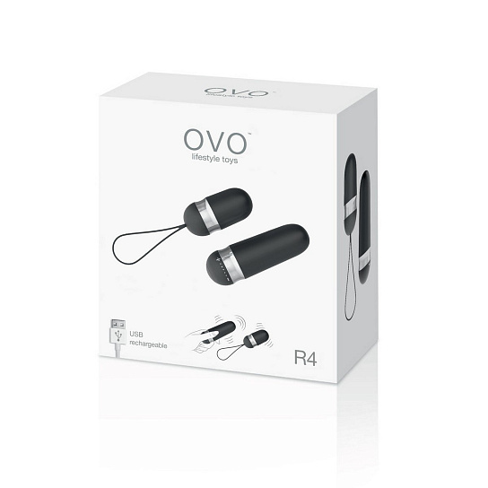 Водонепроницаемое виброяйцо OVO, черное