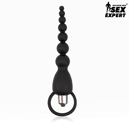 Анальный вибростимулятор L-18 с кольцом-ограничителем
