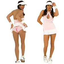 Теннисное платье с длинной бретелью Hustler розовое, M/L