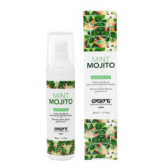 Согревающее масло-лубрикант для массажа с ароматом Мохито Exsens Gourmet Mint Mojito, 50 мл