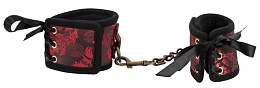 Мягкие наручники Handcuffs Asia, черно-красные