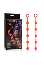 Набор анальных игрушек O Beads в виде бусин, из силикона, оранжевый