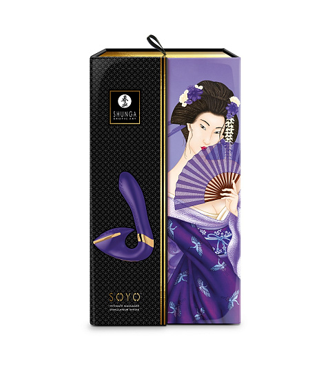 Вибратор с широким стимулятором клитора Shunga Soyo, фиолетовый