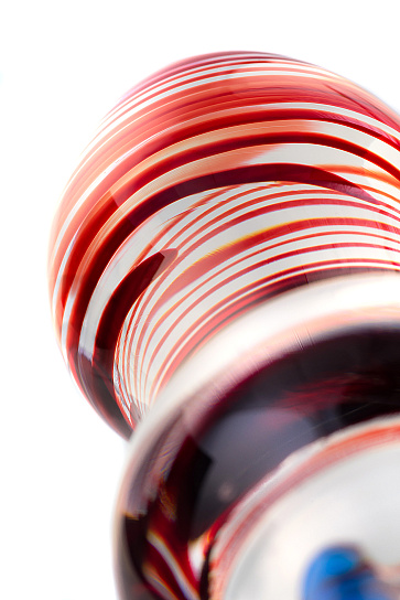 Glas стимулятор с ребристой поверхностью, 13 см