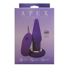 Анальная пробка с вибрацией Apex, фиолетовая L