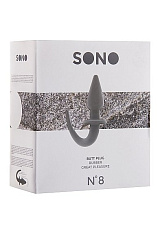 Анальная пробка Sono №8 с ограничителем, диаметр 4 см, серая