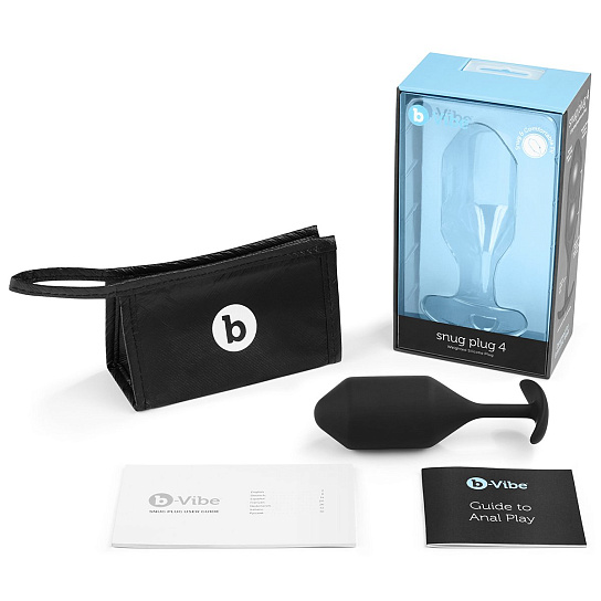 Черный анальный плаг B-vibe Snug Plug 4