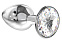 Анальный серебристый страз Diamond Clear Sparkle Small S, прозрачный