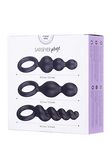 Набор анальных пробок Satisfyer Plugs, черные