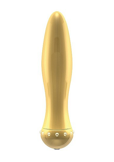 Вибратор THE GEM декорирован стразами, золотистый