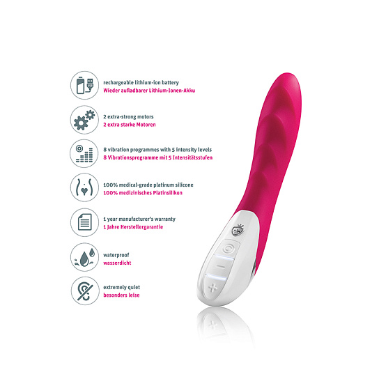 Вибратор SASSY SIMON вибрирует, покалывает и пульсирует, розовый