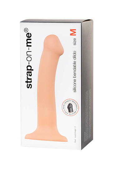 Страпон на присоске из нежного силикона Strap-on-me, 18 см, телесный