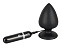 Анальная пробка Black Velvets 63 с проводом и USB