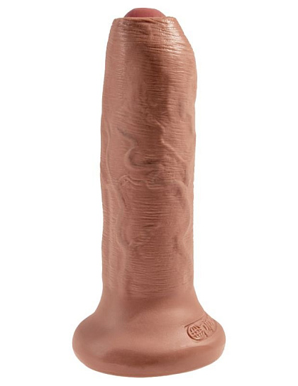 Реалистичный фаллос на присоске 6 Uncut Cock 15.2 см, загорелый Реалистичный фаллос на присоске 6 Uncut Cock 15.2 см, загорелый