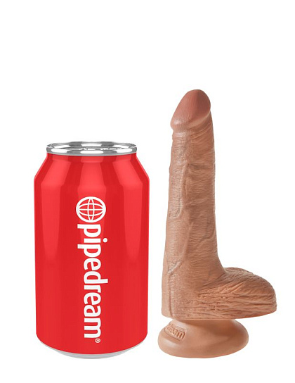 Фаллоимитатор на присоске реалистик King Cock от PipeDream 12.7 см, коричневый