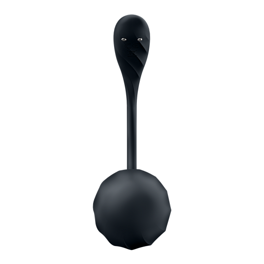 Виброяйцо Satisfyer Ribbed Petal Connect App с пультом ДУ, черное