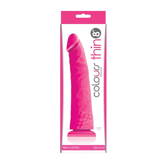 Пенис на присоске Colours Pleasures Thin 8 Dildo, розовый, 18 см