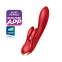 Мощный вибратор с двумя клиторальными отростками Satisfyer Double Flex, красный