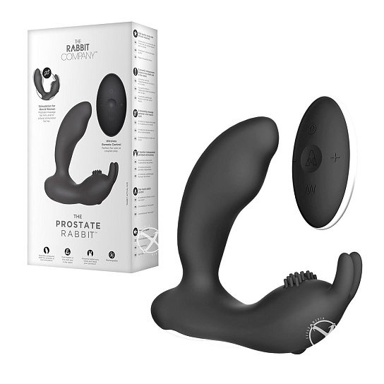 Rabbit вибратор-кролик для массажа простаты с пультом, черный