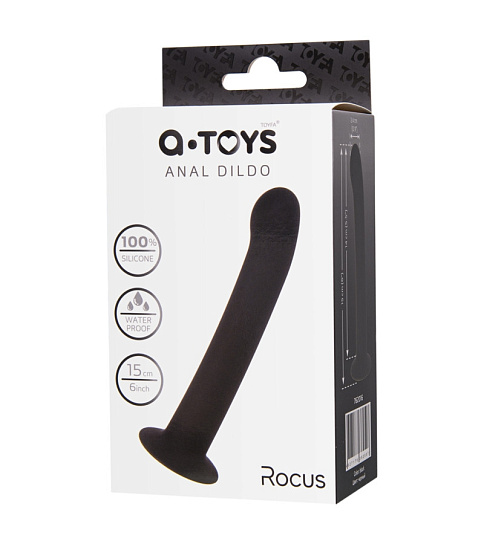 Анальный фаллоимитатор A-Toys Rocus черный, 15 см