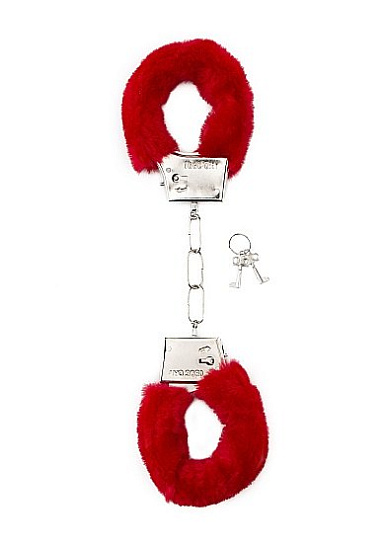 Плюшевые наручники FURRY HANDCUFFS, красные
