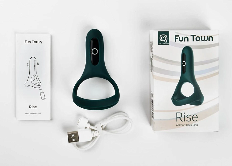 Двойное эрекционное кольцо Magic Motion Rise, темно-зеленое