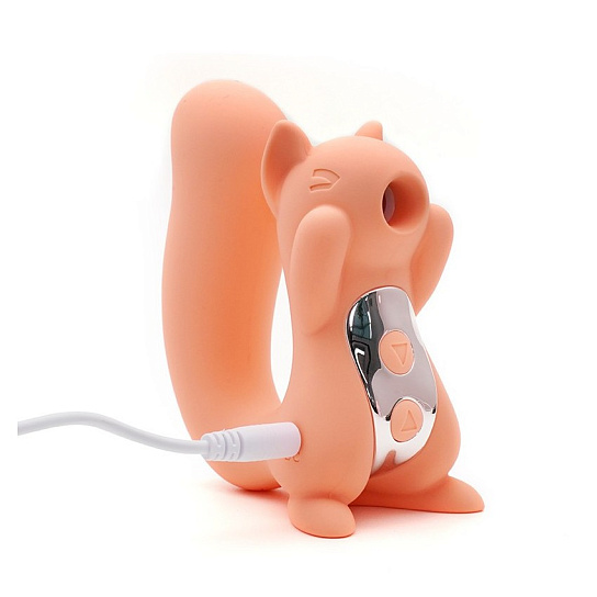 Вакуумный стимулятор клитора Белочка KisToy Miss UU, оранжевый