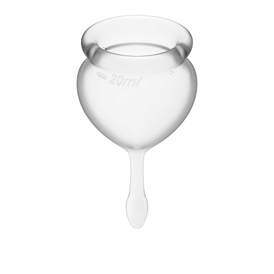 Набор менструальных чаш с хвостиком-капелькой Satisfyer Feel Good, 2 шт, прозрачные Набор менструальных чаш с хвостиком-капелькой Satisfyer Feel Good, 2 шт, прозрачные