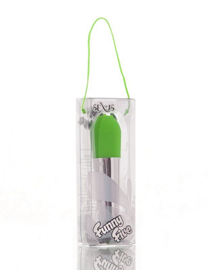 Стильный вибратор Sexus Funny Five, зеленый