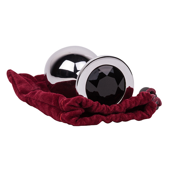 Большой плаг из стали с черным кристаллом