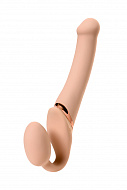 Безремневой страпон с функцией вибрации Strap-on-me, 24.5 см, телесный