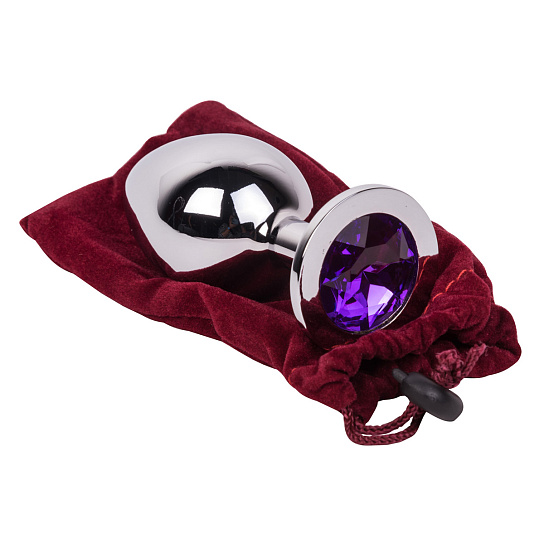 Большой плаг из стали с фиолетовым кристаллом