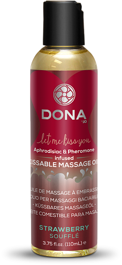 Вкусовое массажное масло DONA Kissable Massage Oil Strawberry Souffle, 110 мл