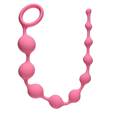 Анальная цепочка Pleasure Chain со звеньями разного диаметра, розовая