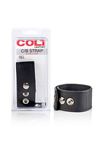 Утяжка для мошонки широкая Strap Double Wide, черная