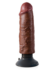 Вибромассажер гнущийся со съемной присоской, 23 см, коричневый