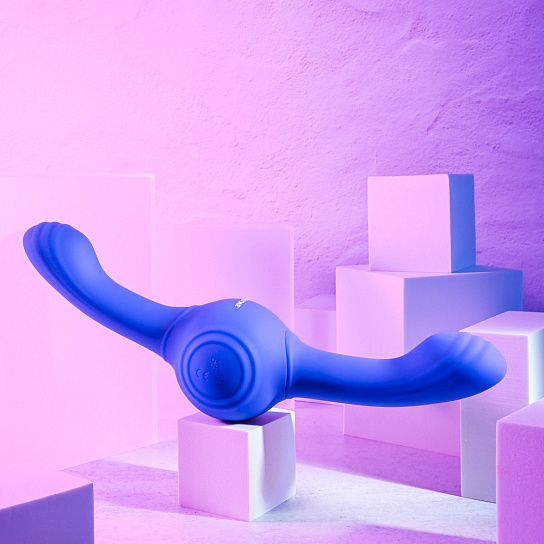 Двухголовый вибратор Evolved Our Gyro Vibe с гироскопом, синий
