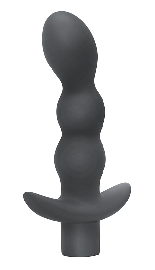 Анальный вибростимулятор с гибким ограничителем Naughty, серый