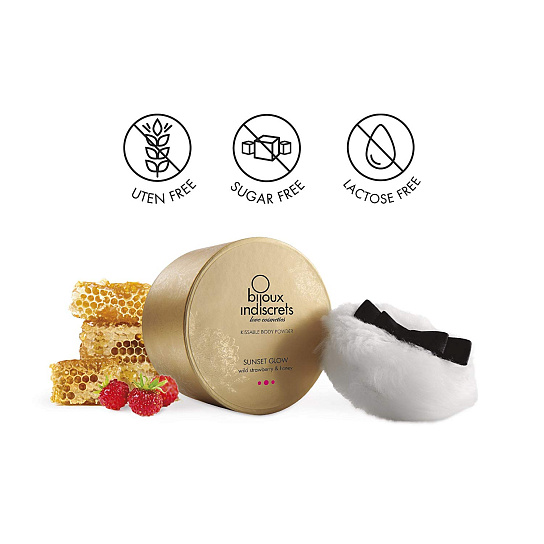 Съедобная пудра для тела Sunset Wild Powder с ароматом земляники и меда