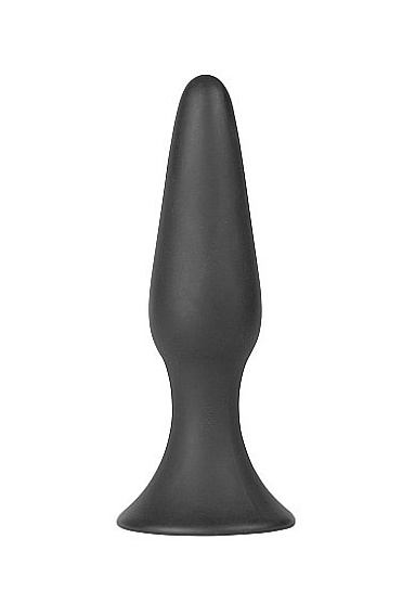 Силиконовый анальный стимулятор с расширением книзу, черный