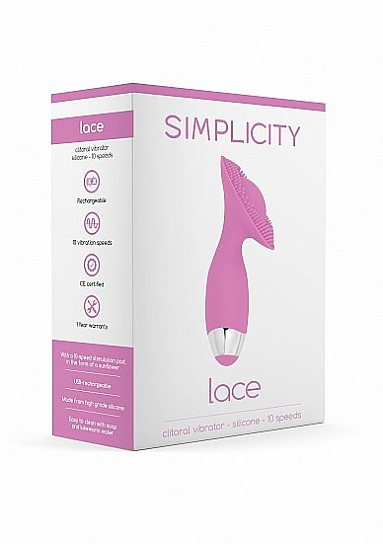Вибратор необычной форму с усиками Lace, 10 режимов, розовый