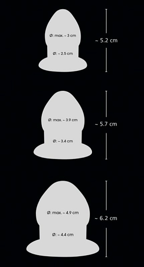 Черные анальные втулки Stretching для стимуляции