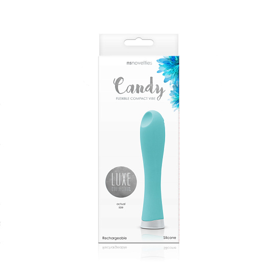 Вибромассажер с вогнутым дизайном кончика Luxe Candy, бирюзовый