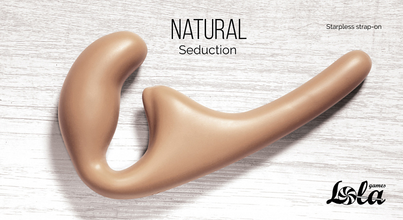 Безремневой страпон Lola Games Natural Seduction, бежевый
