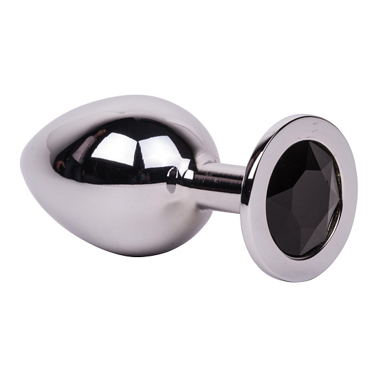 Большой плаг из стали с черным кристаллом